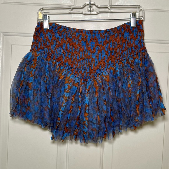 Free People FP One Blossom Mini Skort Leopard Brown Combo - Picture 3 of 5